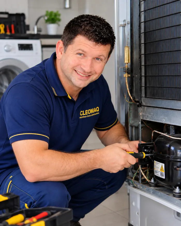 Cleo, técnico da Cleomaq Assistência Técnica em Alvorada
