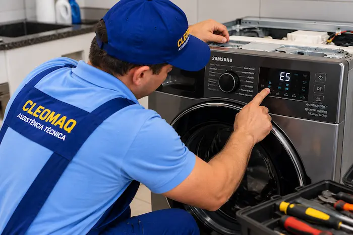 Diagnóstico de código de erro em lava e seca